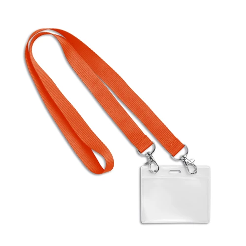 Poliészterből készült, egyedi Pantone színű szitanyomott nyakpánt 2 fém karabinerrel.  