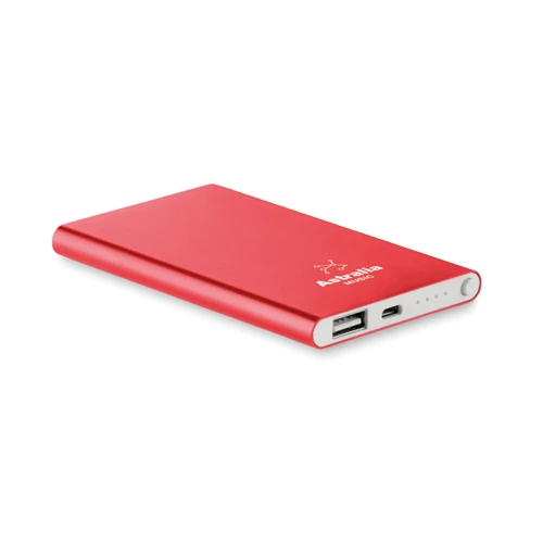 POWERFLAT 4000 mAh alumínium powerbank Piros 