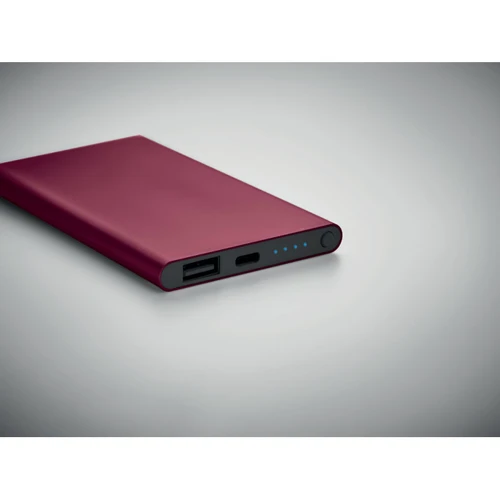 POWERFLAT C 4000 mAh powerbank, C csatl. Bordó 