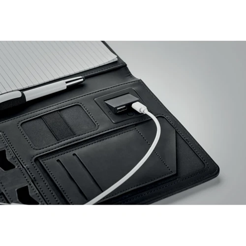 POWERNOTY A5 mappa, 4000 mAh powerbank Fekete 
