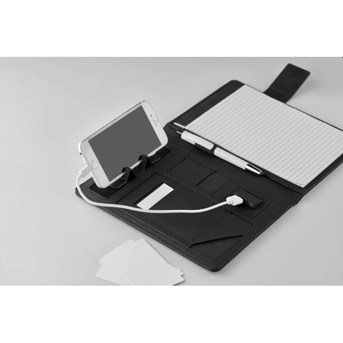 POWERNOTY A5 mappa, 4000 mAh powerbank Fekete 