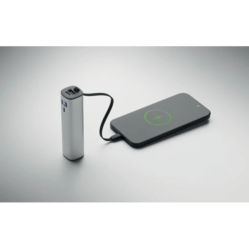 POWERTUBE Powerbank 5000 mAh PD 20W Matt Ezüst 