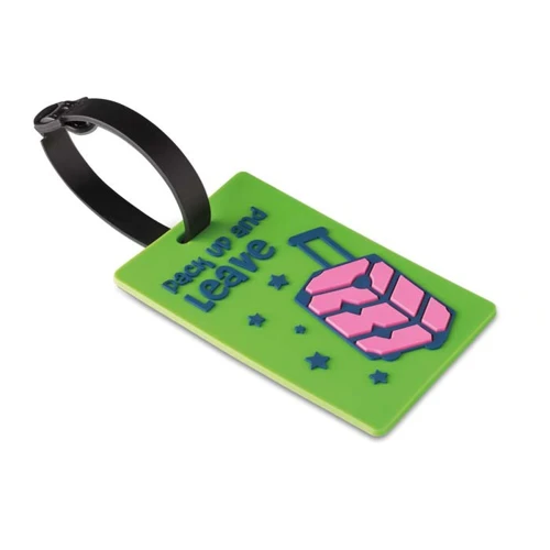 Puha PVC poggyászcímke egyedi 2D mintával (65x104 mm)  