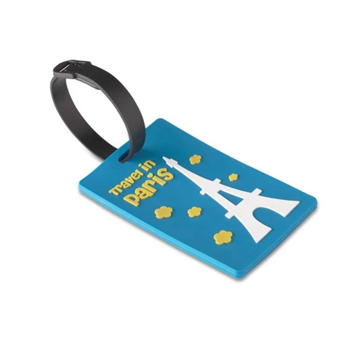 Puha PVC poggyászcímke egyedi 2D mintával (65x80 mm)  
