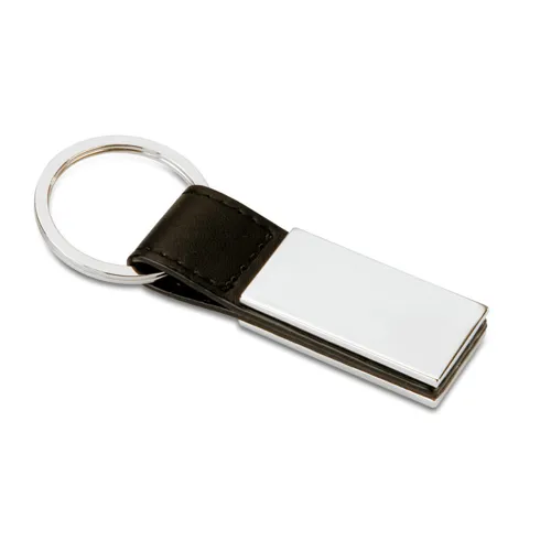 RECTANGLO PU és fém kulcstartó Fekete 
