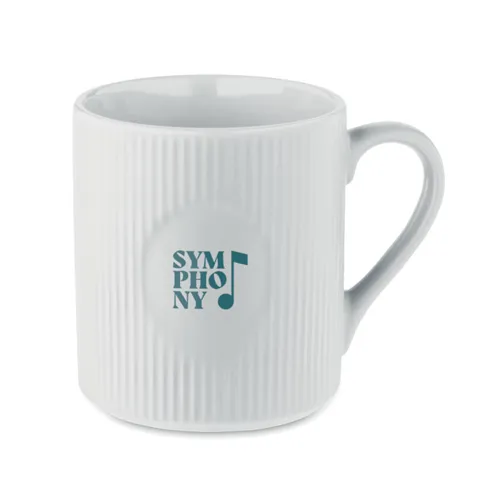 RIBMUG Bordázott kerámia bögre 340 ml Fehér 