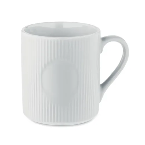 RIBMUG Bordázott kerámia bögre 340 ml Fehér 