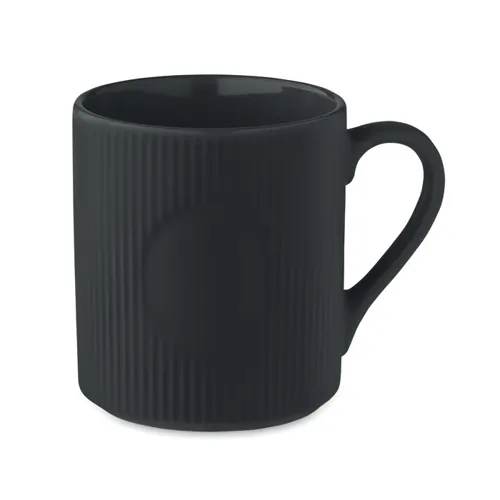 RIBMUG Bordázott kerámia bögre 340 ml Fekete 