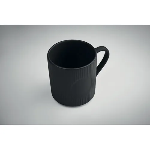 RIBMUG Bordázott kerámia bögre 340 ml Fekete 