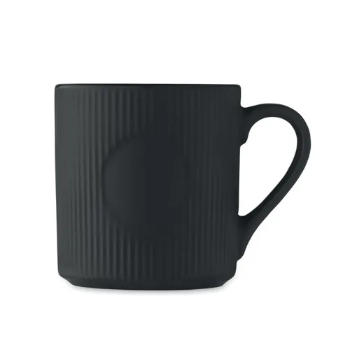 RIBMUG Bordázott kerámia bögre 340 ml Fekete 