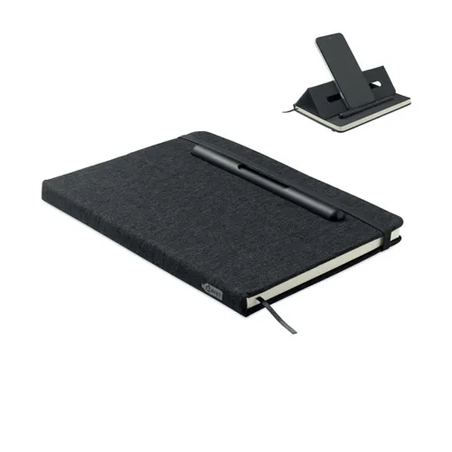 RINBOOK A5 notesz telefontartóval Fekete 