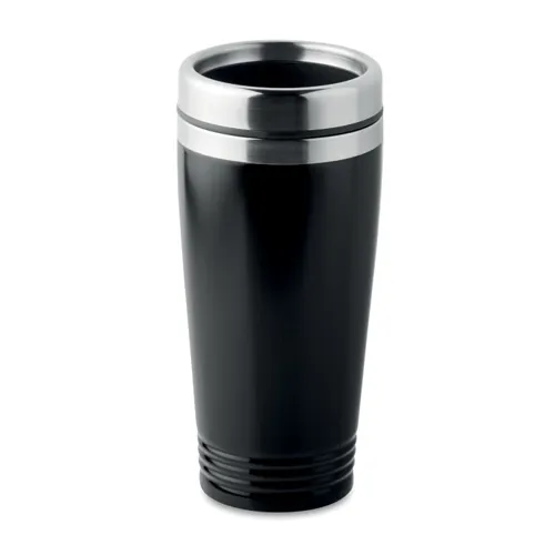 RODEO COLOUR Duplafalú úti bögre 400 ml Fekete 