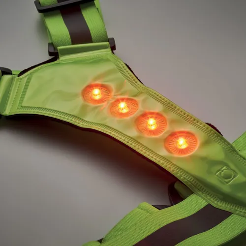 ROUNDVISIBLE LED-es fényvisszaverő kantár Neonzöld 