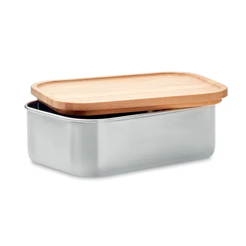 SAVANNA Acél uzsonnás doboz, 600 ml Fa 