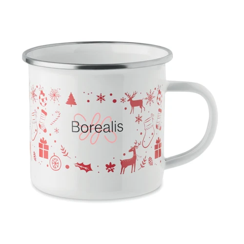 SEASOMEL Karácsonyi zománc bögre 300ml Fehér 