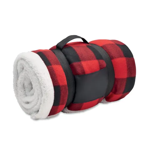 SHERMATT RPET sherpa fleece takaró Piros 