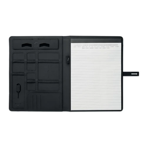 SMARTFOLDER A4 mappa, 4000 mAh powerbank Fekete 