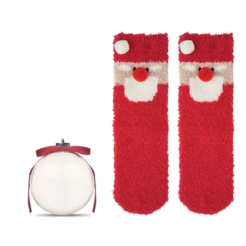 SNUG L Mikulás zokni gömbdíszben Piros 