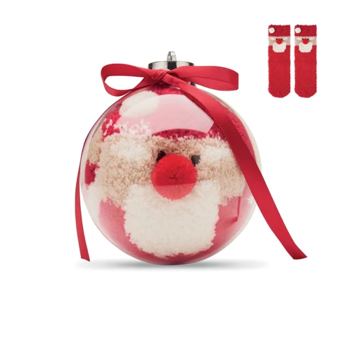 SNUG M Mikulás zokni gömbdíszben Piros 