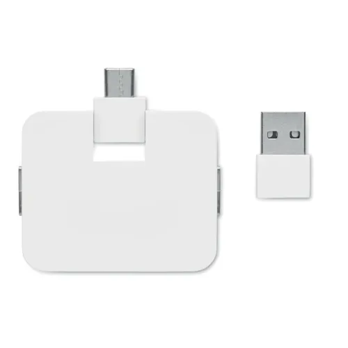 SQUARE-C 4 portos USB hub Fehér 
