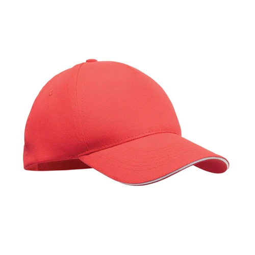 SUNNY 5 panel baseball sapka 180 gr Fehér/piros 