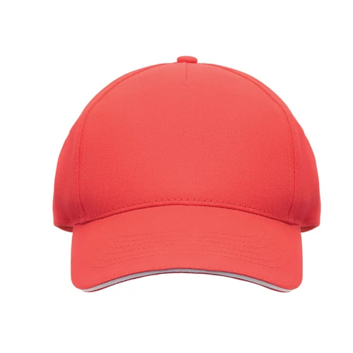 SUNNY 5 panel baseball sapka 180 gr Fehér/piros 