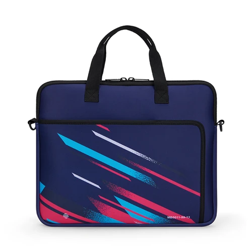 Szublimált, cipzáras neoprén laptop tok hátsó zsebbel.  