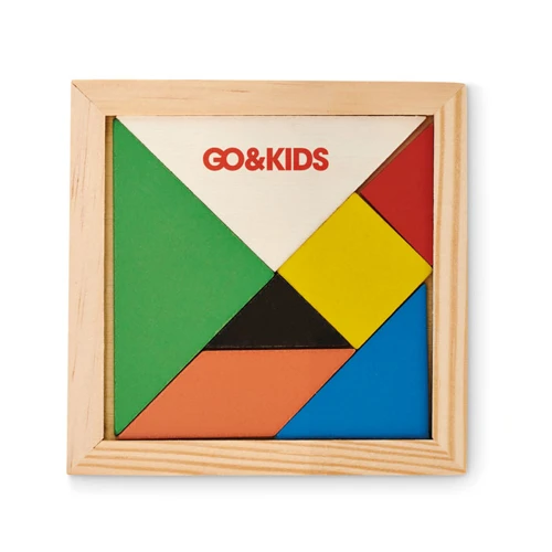 TANGRAM Tangram kirakó játék fából Fa 