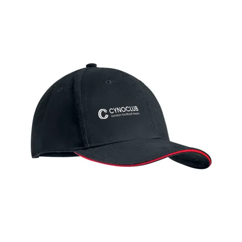 TEKAPO 6 panel baseball sapka 270g/m² Fekete/piros 