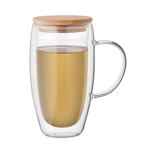 TEROL Dupla falú üvegbögre 450ml Atlatszo 