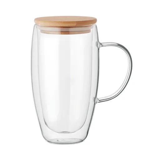 TEROL Dupla falú üvegbögre 450ml Atlatszo 