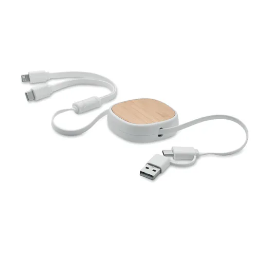 TOGOBAM Visszahúzható USB töltőkábel Fehér 