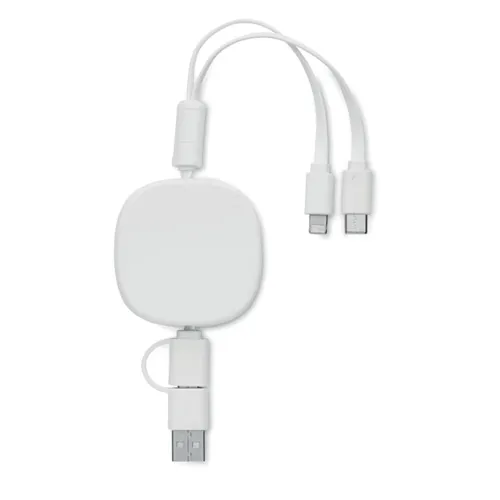 TOGOBAM Visszahúzható USB töltőkábel Fehér 