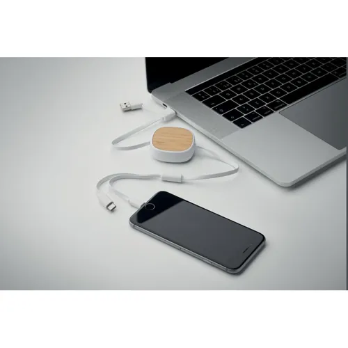 TOGOBAM Visszahúzható USB töltőkábel Fehér 