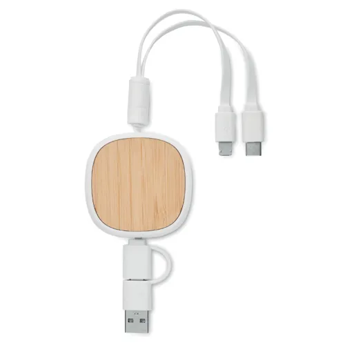 TOGOBAM Visszahúzható USB töltőkábel Fehér 