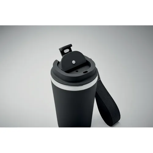 TOPAZ Duplafalú pohár 350 ml Fekete 
