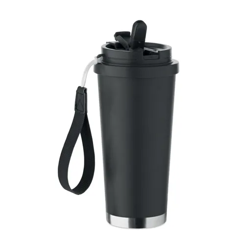 TOPAZ LARGE Duplafalú pohár 500 ml Fekete 