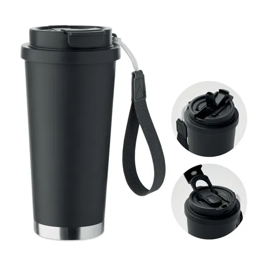 TOPAZ LARGE Duplafalú pohár 500 ml Fekete 