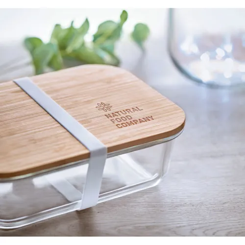 TUNDRA LUNCHBOX Üveg/bambusz uzsonnás doboz Áttetsző 
