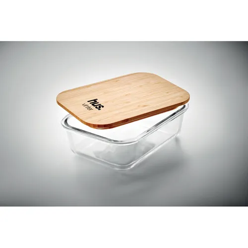 TUNDRA LUNCHBOX Üveg/bambusz uzsonnás doboz Áttetsző 