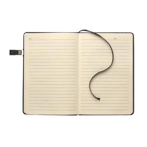 USBNOTE A5 notesz, integrált pendrive Fekete 