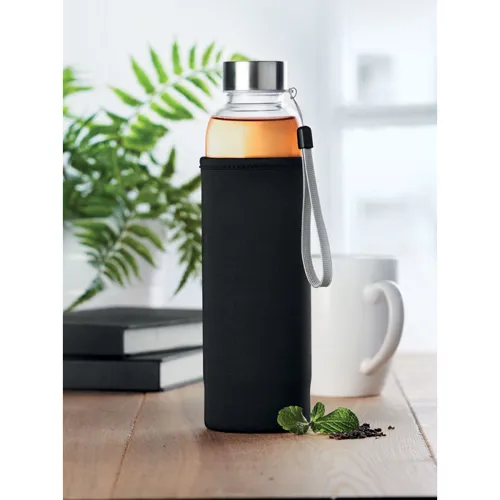 UTAH TEA Szimplafalú üveg palack 500 ml Fekete 