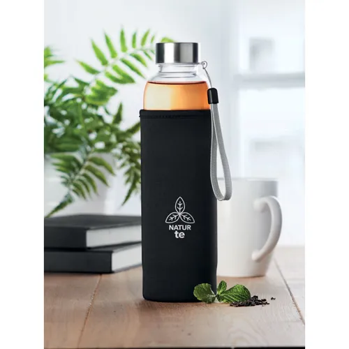 UTAH TEA Szimplafalú üveg palack 500 ml Fekete 