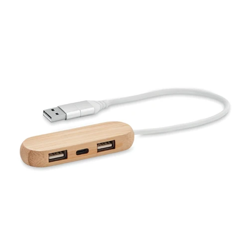 VINA C 3 portos bambusz USB elosztó Fa 