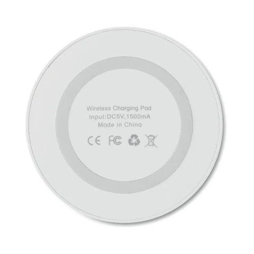WIRELESS PLATO Kerek vezeték nélküli töltő 5W Fehér 