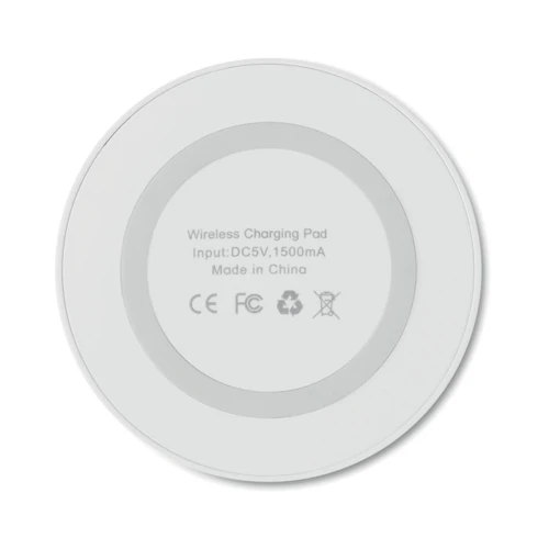 WIRELESS PLATO Kerek vezeték nélküli töltő 5W Fehér 