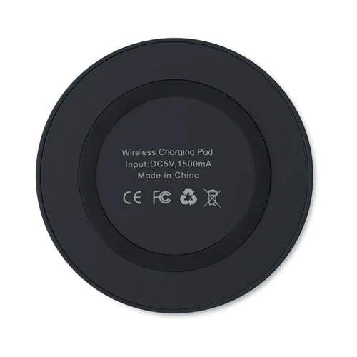 WIRELESS PLATO Kerek vezeték nélküli töltő 5W Fekete 