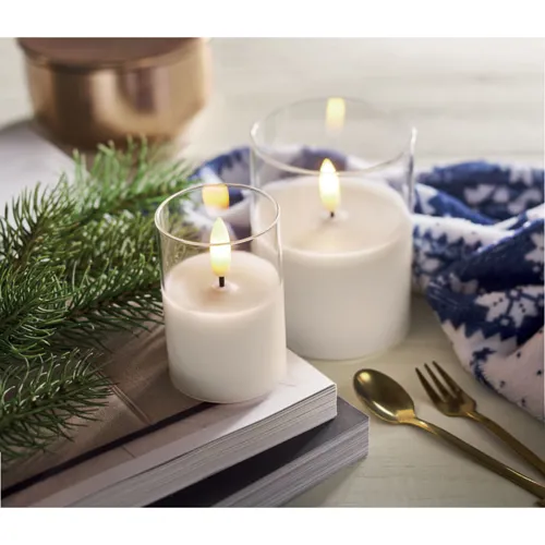 XANDLE+ LED viaszgyertya üveg tartóban Fehér 