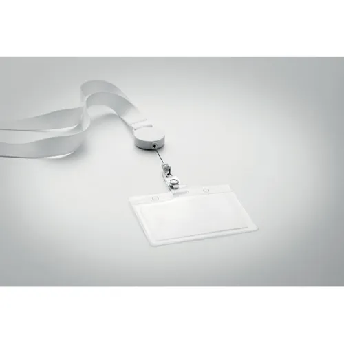 ZIP LANYARD Nyakpánt kihúzható tartóval Fehér 