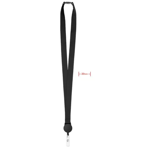 ZIP LANYARD Nyakpánt kihúzható tartóval Fekete 